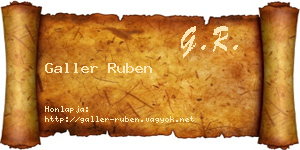 Galler Ruben névjegykártya